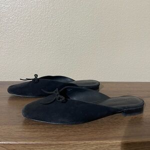 Reformation Black Suede Mules